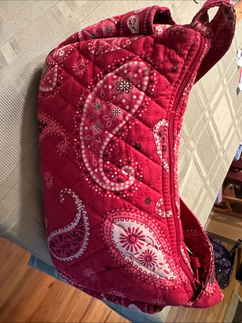 Vera Bradley Mesa Red Quilted Libby Bag